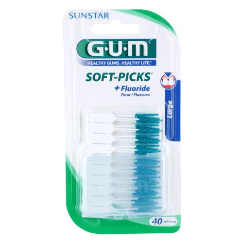 G.U.M Soft-Picks +Fluoride οδοντικές οδοντογλυφίδες μεγάλο 40 τμχ