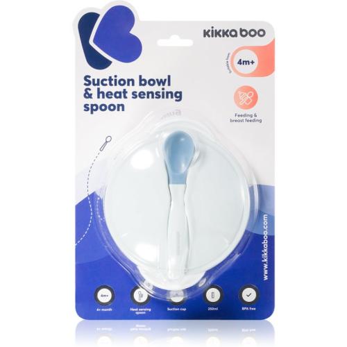 Kikkaboo Suction Bowl & Heat Sensing Spoon σετ φαγητού 4 m+ Blue 2 τμχ