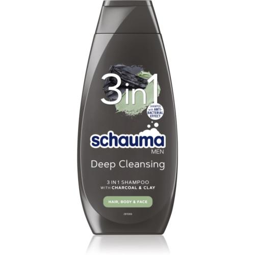 Schwarzkopf Schauma MEN σαμπουάν με ενεργά συστατικά του άνθρακα για πρόσωπο, σώμα, και μαλλιά 400 ml