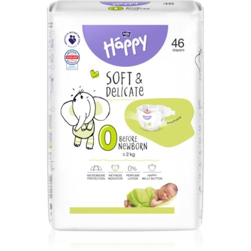 BELLA Baby Happy Soft&Delicate Size 0 Before Newborn πάνες μίας χρήσης ≤ 2 kg 46 τμχ
