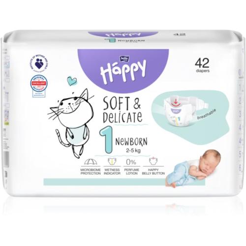 BELLA Baby Happy Soft&Delicate Size 1 Newborn πάνες μίας χρήσης 2-5 kg 42 τμχ