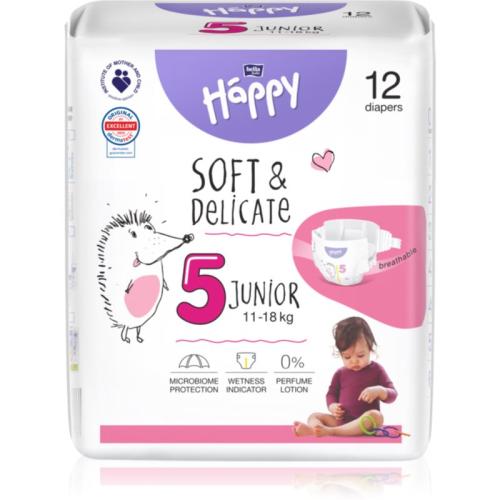 BELLA Baby Happy Soft&Delicate Size 5 Junior πάνες μίας χρήσης 11-18 kg 12 τμχ