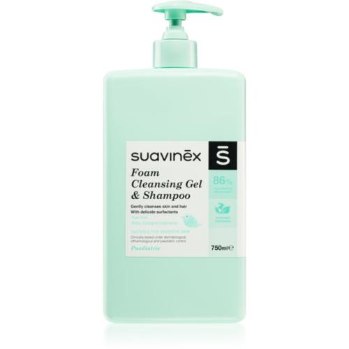 Suavinex Foam Cleansing Gel & Shampoo αφρώδες σαμπουάν για παιδιά από τη γέννηση Baby Cologne 750 ml