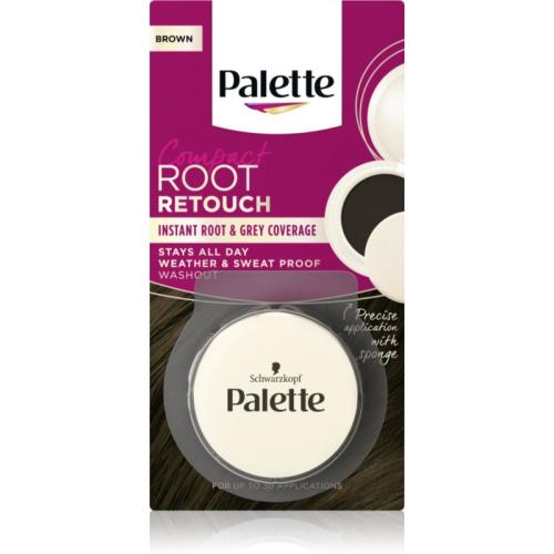 Schwarzkopf Palette Compact Root Retouch διορθωτής μαλλιών για ρίζα και γκρίζα μαλλιά με πουδρένιο- αποτέλεσμα απόχρωση Brown 3 γρ