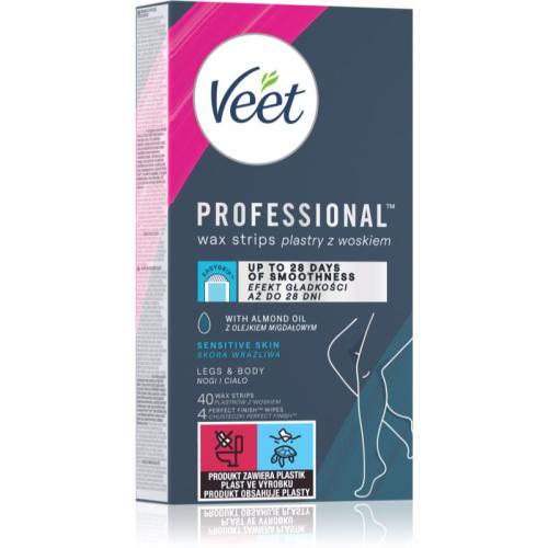 Veet Professional Sensitive Skin αποτριχωτικές ταινίες κεριού για ευαίσθητο δέρμα 40 τμχ