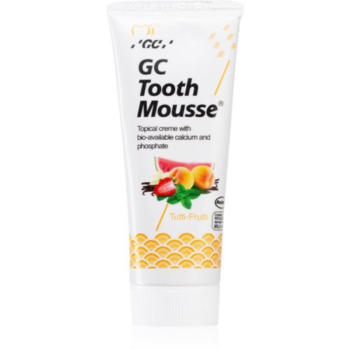GC Tooth Mousse οργανομεταλλική προστατευτική κρέμα για τα δόντια χωρίς φθόριο γεύση Tutti Frutti 35 μλ