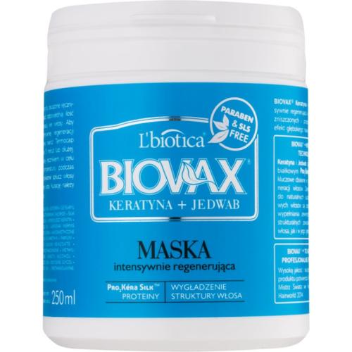 L’biotica Biovax Keratin & Silk αναγεννητική μάσκα για σκληρές τρίχες μαλλιών 250 μλ