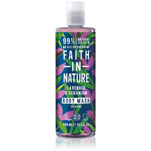Faith In Nature Lavender & Geranium χαλαρωτικό τζελ για ντους 400 μλ
