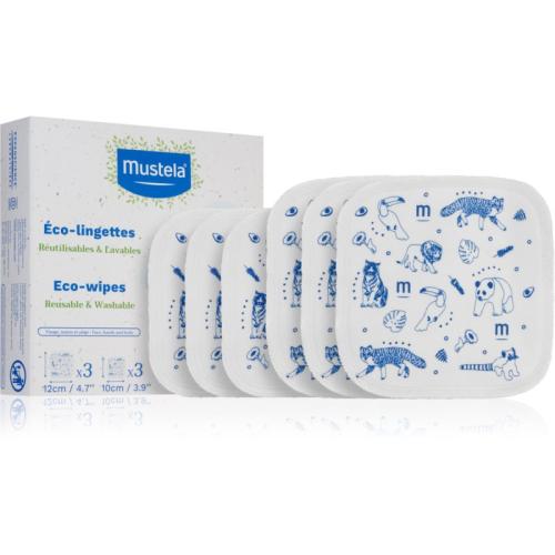 Mustela ECO Reusable & Washable Wipes καθαριστικά μαντηλάκια για παιδιά από τη γέννηση 6 τμχ