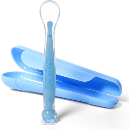 BabyOno Be Active Suction Baby Spoon κουταλάκι + κάλυμμα Blue 6 m+ 1 τμχ