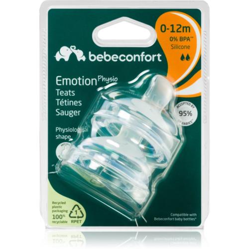 Bebeconfort Emotion Physio Medium Flow θηλή μπιμπερό 0-12 m 2 τμχ