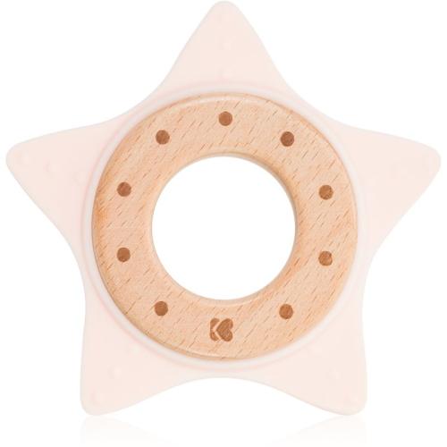 Kikkaboo Silicone and Wood Teether Star μασητικό Pink 1 τμχ