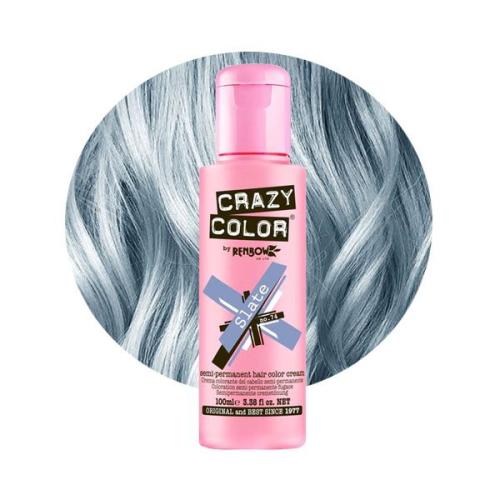 Crazy Color Slate No 74 Semi-Permanent Metallic Blue Hair Dye (100ml)