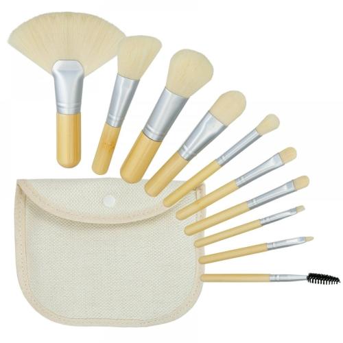 Tools for Beauty - 10Pcs Bamboo Makeup Mini Brush Set White