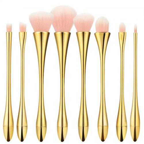 Tools for Beauty - 8Pcs Golden Handle Makeup Brush Set