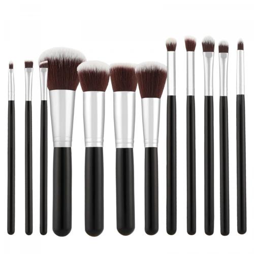 Tools for Beauty - 12Pcs Kabuki Makeup Brush Set - Black