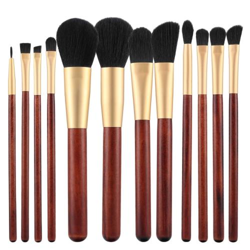 Tools for Beauty - 12Pcs Makeup Brush Set - Wooden Cherry Gold