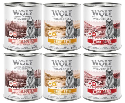 Wolf of Wilderness Senior “Expedition”, 6 x 800 g - Mix (3 είδη)