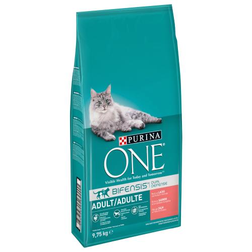 8 kg + 1,75 kg Δωρεάν! 9,75 kg Purina ONE Τροφή για Γάτες - Adult Σολομός & Δημητριακά