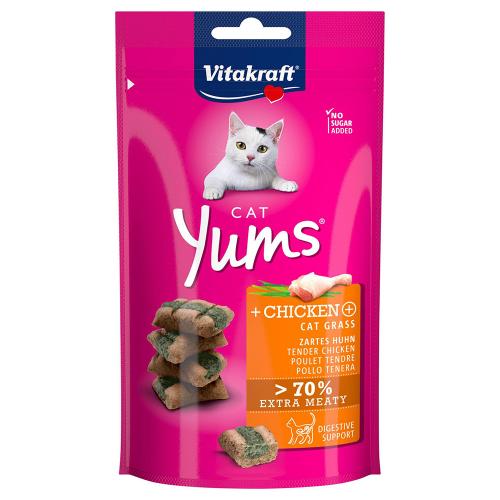Vitakraft Cat Yums - Πακέτο Προσφοράς Κοτόπουλο & Γατόχορτο (2 x 40 g)