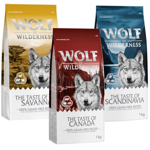 Wolf of Wilderness Adult Μεικτό Πακέτο - The Taste Of: Canada, Scandinavia, Mediterranean 3 x 1 kg