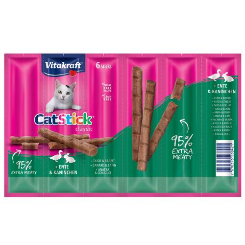 Vitakraft Cat Stick Classic - Πάπια & Κουνέλι (12 x 6 g)