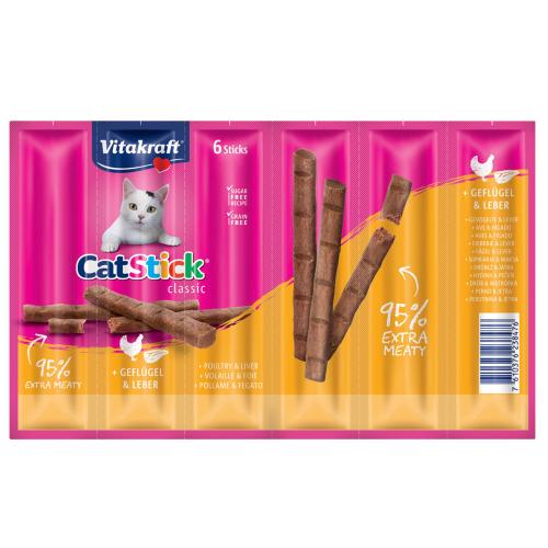 Vitakraft Cat Stick Classic - Πουλερικά & Συκώτι (6 x 6 g)