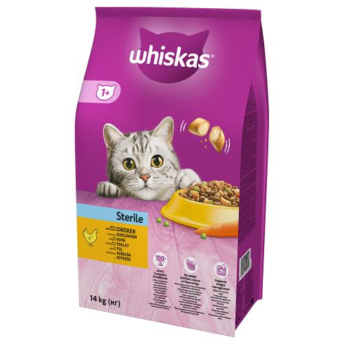 Whiskas 1+ Sterile Κοτόπουλο - Πακέτο προσφοράς: 2 x 14 kg