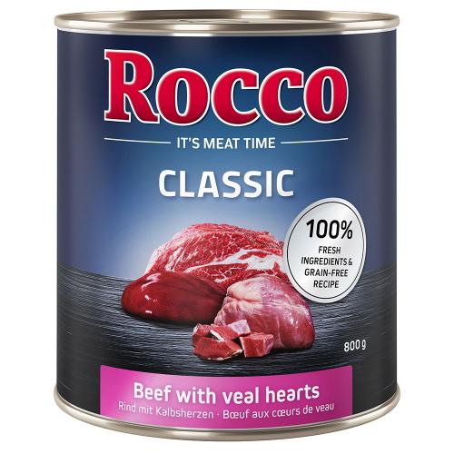 Πακέτο Προσφοράς Rocco Classic 24 x 800 g - Βοδινό με Μοσχαρίσιες Καρδιές