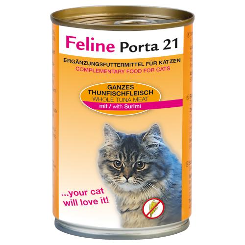 Feline Porta 21, 12 x 400 g - Τόνος με Σουρίμι (χωρίς δημητριακά)