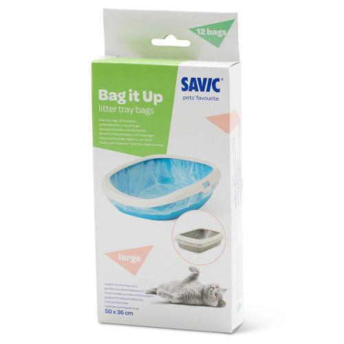 Savic Iriz τουαλέτα για γάτες με πλαίσιο - 50 cm - Bag it Up Σακούλες Τουαλέτας, Large, 12 τμχ.