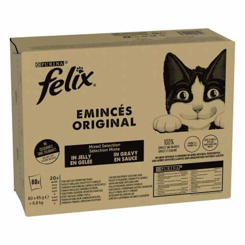 Πακέτο Προσφοράς Felix Classic Φακελάκια 80 x 85 g - Ποικιλία Ψαριών & Κρέατος (4 είδη)