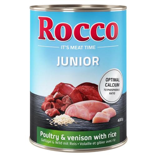 Πακέτο Προσφοράς Rocco Junior 24 x 400 g - Πουλερικά με Κυνήγι & Ρύζι