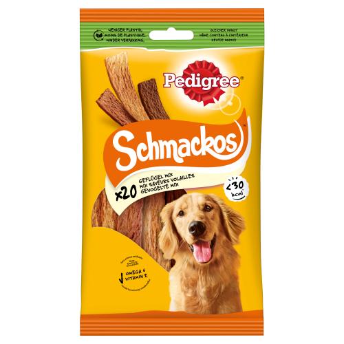 Pedigree Schmackos Λιχουδιές Σκύλων - 3 x 144 g Mix Πουλερικά (3 x 20 τεμάχια)