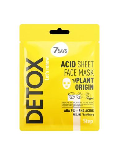 7DAYS DETOX Acid Sheet Face Mask AHA (5%) + BHA (Step 1)