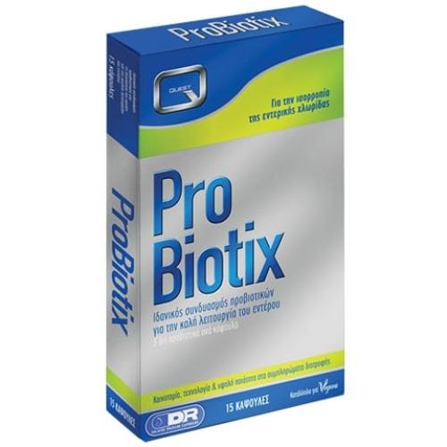 Quest Probiotix Προβιοτικό Συμπλήρωμα για την Ισορροπία της Εντερικής Χλωρίδας, 15 Κάψουλες