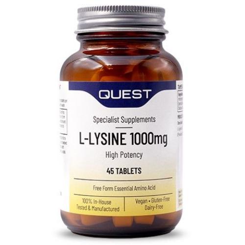 Quest L-Lysine 1000mg Υψηλής Περιεκτικότητας Λυσίνη, 45 Ταμπλέτες