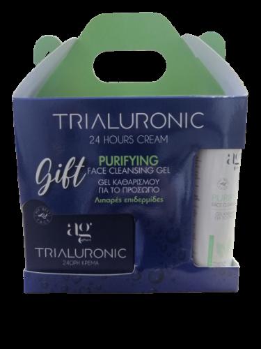 AG Pharm Beauty Kit - Trialuronic 24hours Cream 50ml & ΔΩΡΟ Cleasing Gel Ενυδατικό Καθαριστικό Τζελ για Λιπαρές Επιδερμίδες 100ml