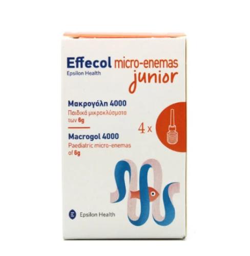 Effecol Micro-Enemas Junior Macrogol 4000 Παιδικά Μικροκλύσματα 4 x 6 g