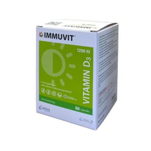 Leriva Immuvit Vitamin D3 1200 IU 60 Κάψουλες