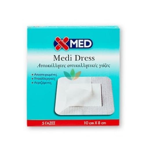 Medisei X-Med Medi Dress Αυτοκόλλητες Γάζες 10Χ8 cm 5τμχ