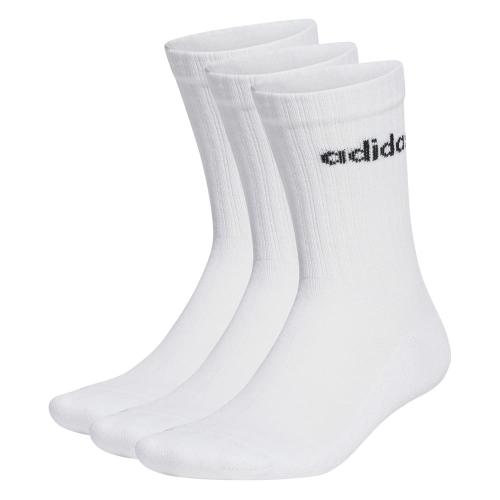 Adidas Linear Crew Αθλητικές Κάλτσες Λευκές 3 Ζεύγη