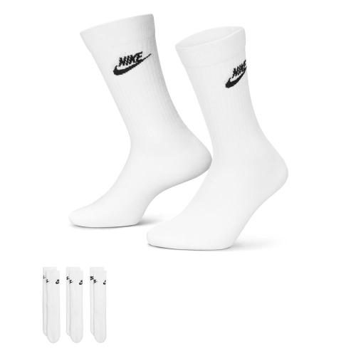 Nike Sportswear Everyday Essential Λευκές Αθλητικές Κάλτσες Μεσαίου Ύψους 3 Ζεύγη