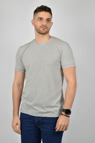 Clever T-Shirt Με Ρίγες - Λευκό - CT21550
