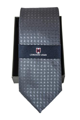 Leonardo Uomo Γραβάτα Με Μαντήλι - Γκρι - RLD3584-6