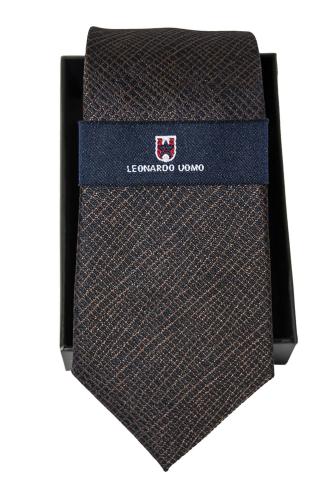 Leonardo Uomo Γραβάτα Με Μαντήλι - Καφέ - RLD21013-5