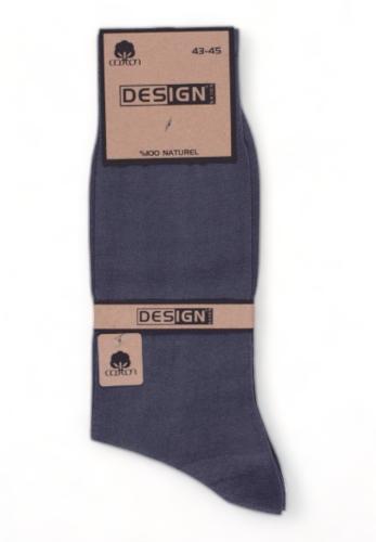 Κάλτσα ανδρική Design 100% βαμακερή DSN1055-Ανθρακί
