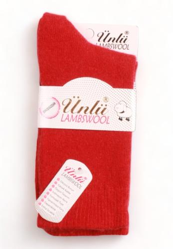 Κάλτσα γυναικεία μάλλινη Lambswool Κόκκινη WL04-Κόκκινο
