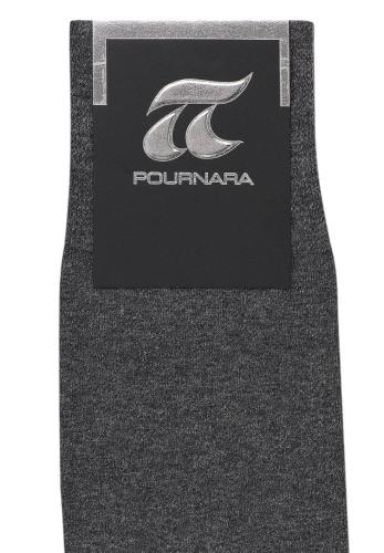 Κάλτσα ανδρική βαμβακερή Pournara με ελαστική πλέξη PRN212-Ανθρακί