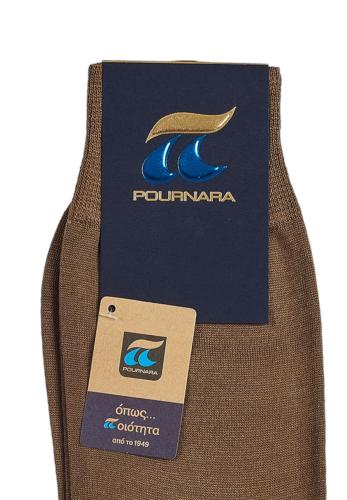 Κάλτσα ανδρική μάλλινη Pournara Premium PRN158-Σοκολά